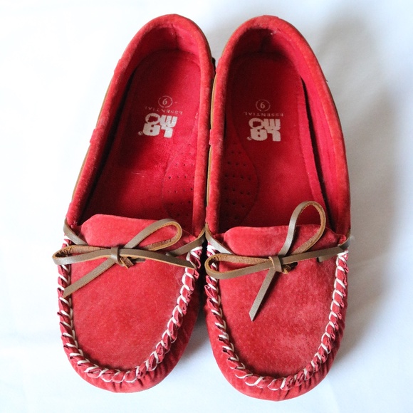 LAMO Red Suede Moccasins Indoor Outdoor Women's Size 9 (fits like an 8.5) Fall - Picture 1 of 12